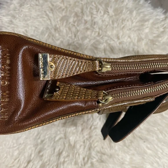 Antonio Melani Chic Brown Leather Bag - Picture 9 of 13